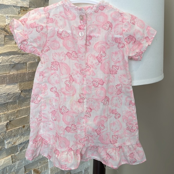 Vintage pink kitten baby dress - Picture 4 of 6